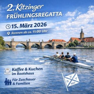 Die ❌ sind ausgezählt. In vielen Städten kehrt Ruhe ein. Kitzingen aber darf in die „extratime“. Am 22.3. stehen sich OB @guentnerstefan (@csu_kitzingen_ortsverband ) und @dr.enistiz (@freie_waehler_kitzingen ) in der Stichwahl gegenüber. 

Aber schon am 15.3. um 14:00 Uhr begegnen sie sich beim „#Politikerrennen über 500m durch die Alte Mainbrücke“ auf dem Wasser. Dann heißt es B90/Grüne vs. CSU vs. FBW 🚣🚣‍♀️🚣

Danke an @gruene_ov_kitzingen für das tolle Sharepic! Nutzen wir natürlich gerne, um für die gesamte 2. Kitzinger Frühling Regatta zu werben. 

🔹10:00 Uhr Anrudern 2026 🚩
🔹11:00 Uhr Start der Gig4x+ in Mainstockheim/Albertshofen (Zieleinlauf südlich der Alten Mainbrücke ~11:15)
🔹13:00 Uhr Start der 2x (Zieleinlauf ~13:15)

Ein ergänzender Tipp für alle Nicht-Ruderer, die sich vormittags noch bewegen wollen, bevor sie sich von unserem Chef Jens 🧑‍🍳 mit Mittagssnack, Kaffee und Kuchen verwöhnen lassen: 

Auch beim Frühjahrslauf der @tg_kitzingen bzw. @tgklaufteam im Sickergrund können am 15.3. ein paar Kalorien verbrannt werden 🏃‍♂️‍➡️🏃‍♀️‍➡️