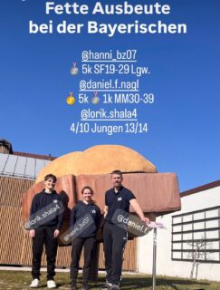 Zum Abschluss der Ergosaison ging’s für @hanni_bz07 @lorik.shala4 und @daniel.f.nagl zur Bay. Meisterschaft nach Frontenhausen. Jojo bekam es über 5km in SF19-29 Lgw. wie in Starnberg mit Louisa Müller (Schleißheimer RC) zu tun, Daniel über 5km und 1km erneut mit Christoph Renholzberger (@ruderclub_vilshofen_1913 ).
Starke 21:25min (2:08,5) reichten für Jojo diese Woche „nur“ für 🥈mit 11,3sec Rückstand.
Daniel setzte sich über 5k mit 16:51 (1:41,1) und 14sec Vorsprung durch 🥇, zog mit 3:00,4 über 1k aber knapp den Kürzeren 🥈
@lorik.shala4 erreichte mit 3:46min als 4. der beiden Vorläufe das Finale - und verteidigte diesen Platz mit erneut 3:46 kämpferisch 💪🏻; am Ende mit 6sec Rückstand auf Platz 3.
Insgesamt ein mehr als zufriedenstellender Abschluss der Ergosaison mit „fetter Ausbeute“:🥇🥇🥇🥈🥈 4/10 bei 6 Starts in Starnberg und Frontenhausen!