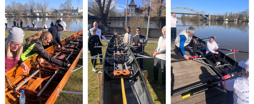 Mit einem "Crashkurs" bereiteten sich B90/Grüne, CSU und FBW auf das 500m-Politikerrennen im Rahmen der 2. Kitzinger Frühling Regatta am 15.3.2026 um 14:00 Uhr auf dem Main vor